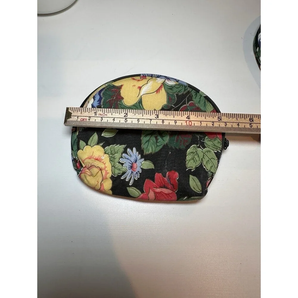 Vintage Quilted Floral Cosmetic Bag 3-Piece Set Travel Makeup Pouches